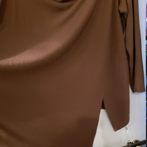 ❤️SOLD!❤️Roz & Ali soft brown asymmetrical split top - Picture 5 of 6